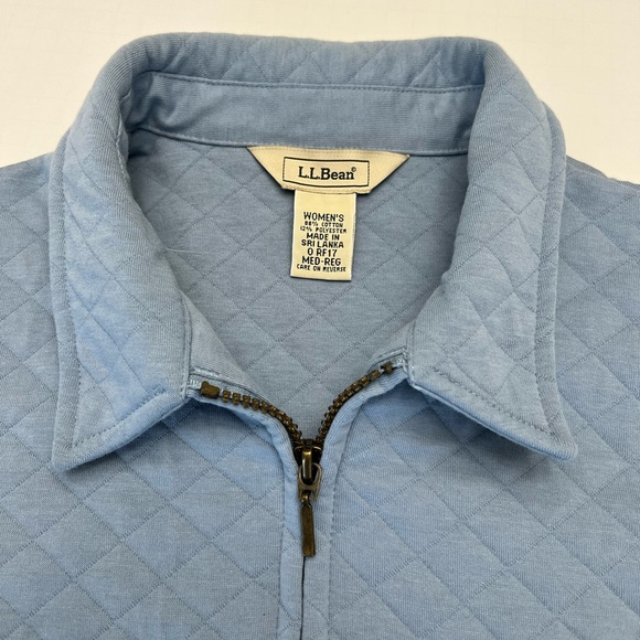L.L.Bean Blue Lightweight Cotton Blend Quilted Zip Up Jacket Size M - Picture 5 of 17